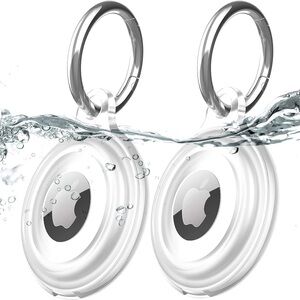 Apple Airtag Holder with Silver Keyring